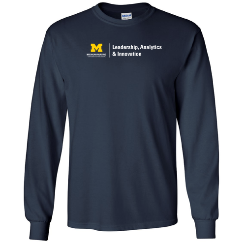 Mens/Unisex Gildan Ultra Cotton Longsleeve Basic T-Shirt -- Navy