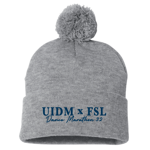 Sportsman Pom Pom Knit Hat -- Heather Grey