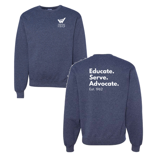 Jerzees 8 Oz., 50/50 Nublend Fleece Crewneck Sweatshirt -- Vintage Heather Navy