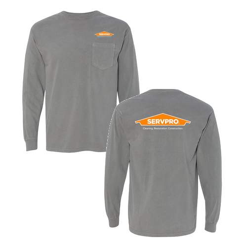 Comfort Colors Adult Long Sleeve Pocket Tee -- Grey