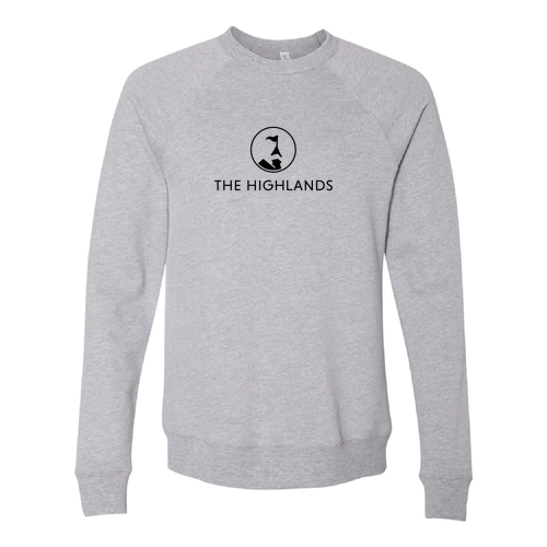 The Highlands Logo 1 Black Ink -- Raglan Sweatshirt Athletic Heather