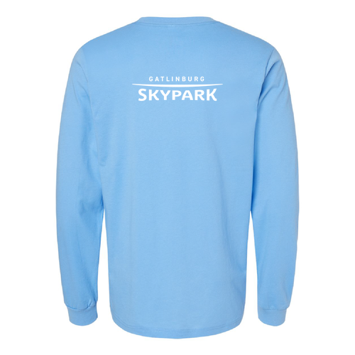 Gatlinburg Skypark Logo 2 White Ink -- Long Sleeve Carolina Blue