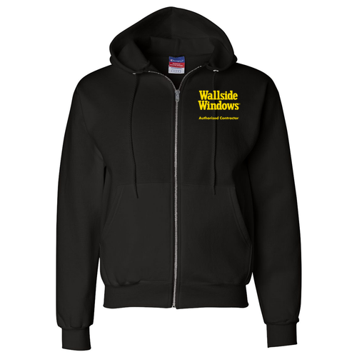 Champion Powerblend Full-Zip Hooded Sweatshirt -- Black
