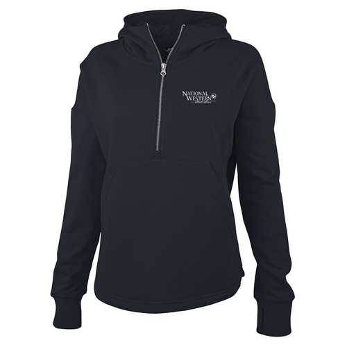 Charles River Women's Willow Scallop Hem Hoodie -- Navy
