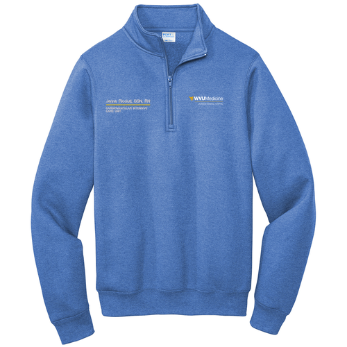 Port and Company Core Fleece Quarter-Zip Pullover Sweatshirt -- Heather Royal