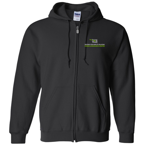 Gildan Full Zip Hooded Sweatshirt --Food and Resource Black SPT