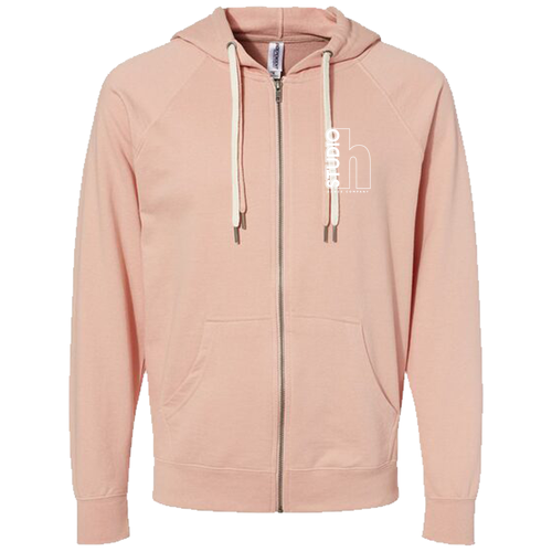 Independent Trading Icon Unisex Lightweight Terry Full-Zip Hooded Sweatshirt -- Rose
