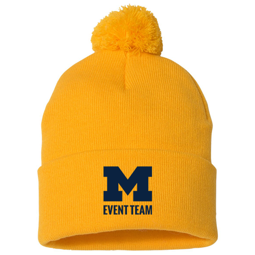 Sportsman Pom Pom Knit Hat -- Gold