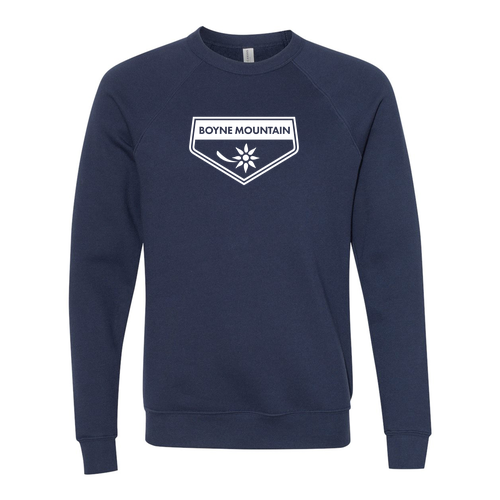 Boyne Mountain Logo 1 White Ink -- Crewneck Sweatshirt Navy