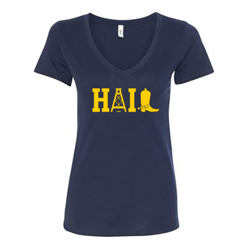 Ladies Next Level Soft Fitted Ideal V-Neck -- Midnight Navy