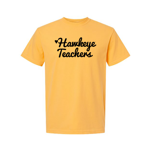 Hawkeye Teachers Comfort Colors Heavyweight Adult T-Shirt -- Citrus
