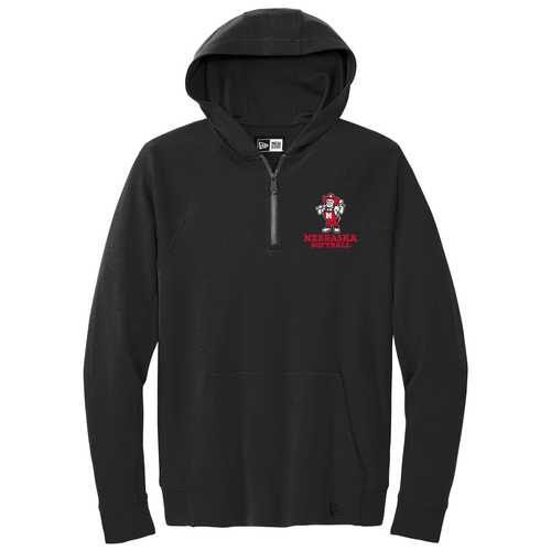 Softball Herbie Adult 1/4 Zip Hoodie -- Black