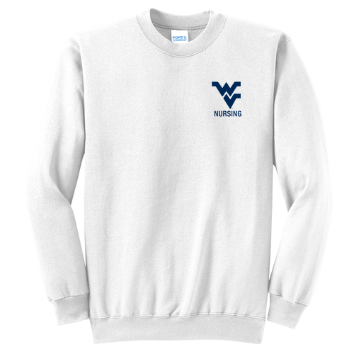 Nursing Tools Port and Company Classic Crewneck Sweatshirt -- White