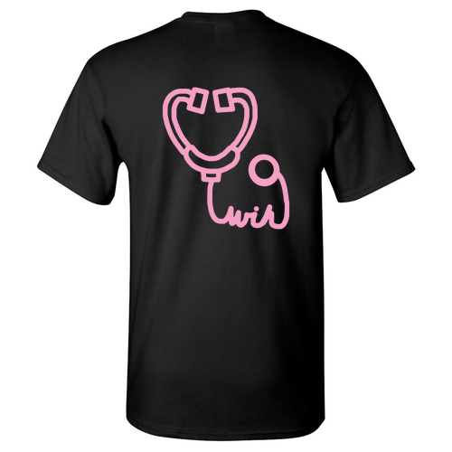Stethoscope Gildan Heavy Cotton Basic T-Shirt -- Black