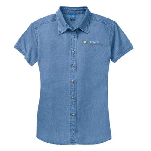 Port and Company Ladies Short Sleeve Value Denim Shirt -- Faded Blue