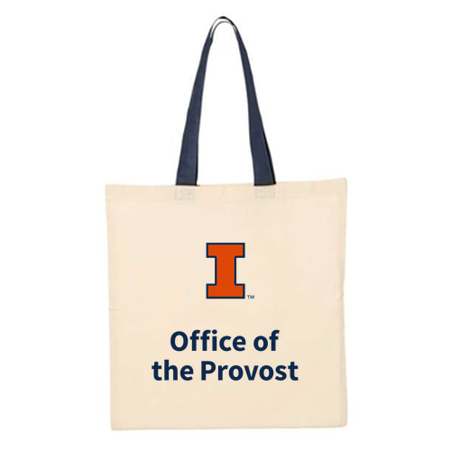 Q-Tees Economical Tote with Contrast-Color Handles -- Natural / Navy