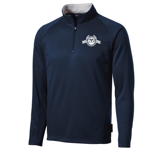 Sport Tek Sportwick Fleece Quarter Zip Pullover -- Navy / Silver