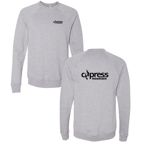 Cypress Mountain Logo 2 Black Ink -- Crewneck Sweatshirt Athletic Heather