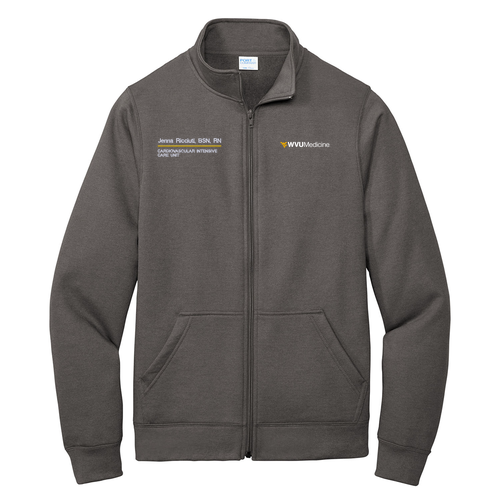 Port and Company Core Fleece Cadet Full-Zip Sweatshirt -- Charcoal