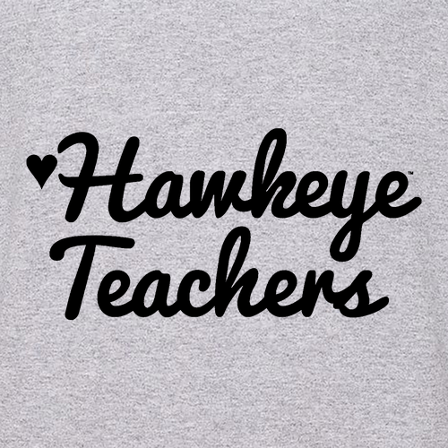 Hawkeye Teachers Jerzees 8 oz 50/50 Nublend Adult Hooded Sweatshirt -- Ash