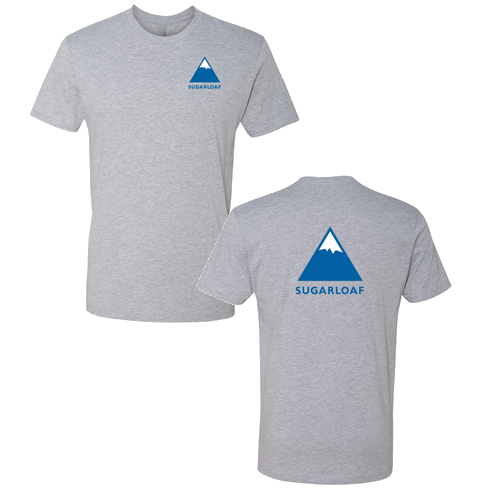 Sugarloaf Logo 2 Blue Ink -- Short Sleeve Heather Grey