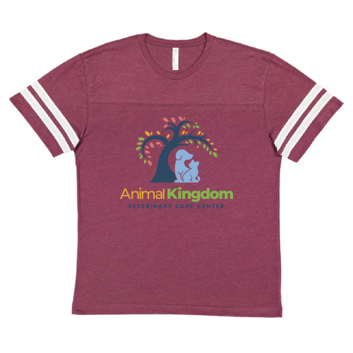 Live & Tell by LAT Adult Football Fine Jersey Tee -- Vintage Burgundy / Blended White
