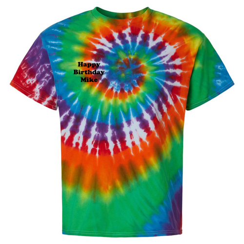 Tie-Dyed Multi-Color Spiral Short Sleeve T-shirt -- Michelangelo