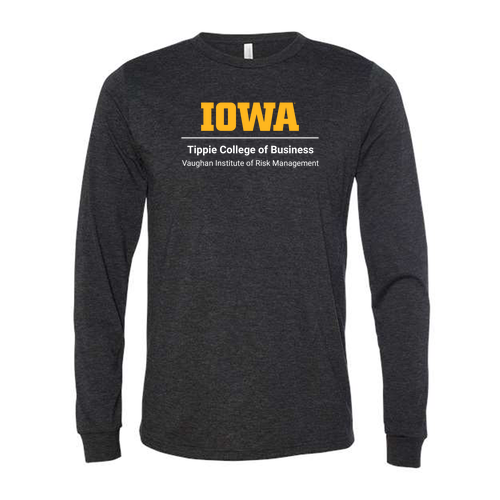 Bella+Canvas Unisex Triblend Long Sleeve Tee -- Charcoal Black Triblend