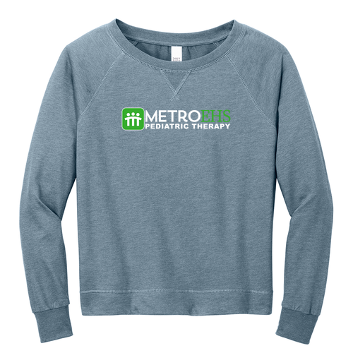 District Featherweight French Terry Long Sleeve Crewneck -- Flint Blue Heather