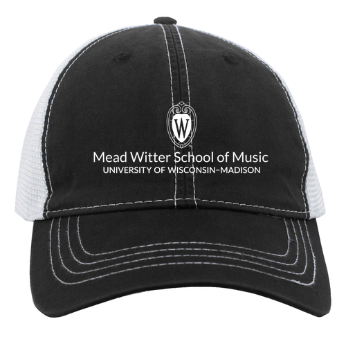 Pacific Headwear Vintage Trucker Mesh Hat Black / White Mead