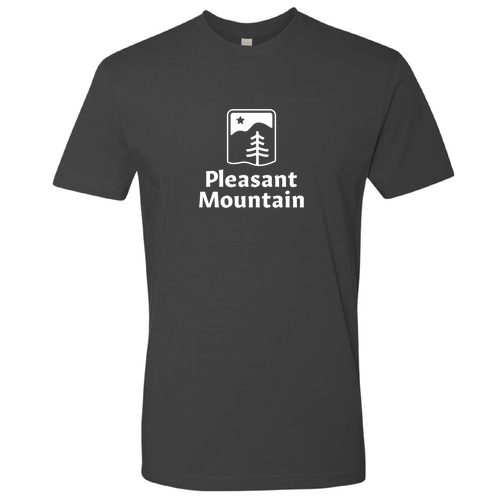 Pleasant Mountain Logo 1 White Ink -- Short Sleeve Heavy Metal