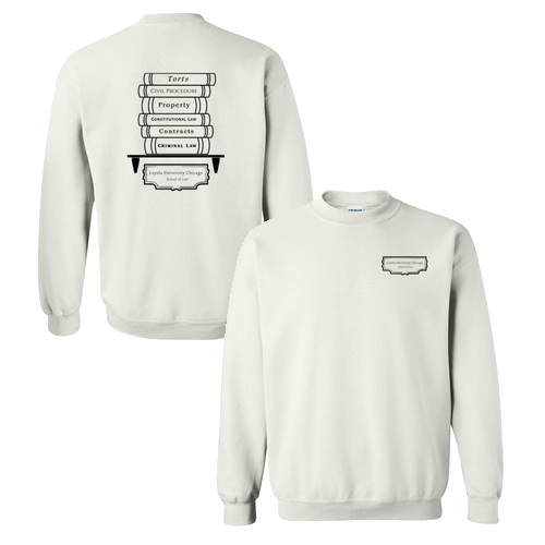 Law Books Crewneck Sweatshirt -- White