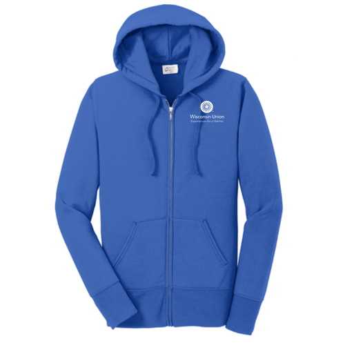 Port and Company Fitted Core Fleece Full Zip Hooded Sweatshirt -- Royal