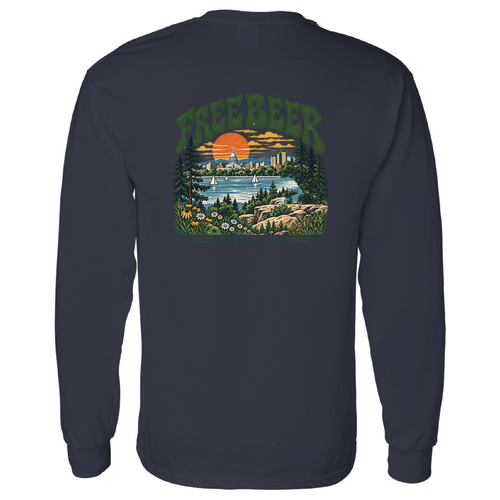 Gildan Heavy Cotton Longsleeve Basic T-Shirt -- Navy