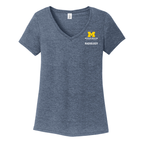 Ladies District Made Soft Fitted Perfect Tri V-Neck Tee -- Navy Frost