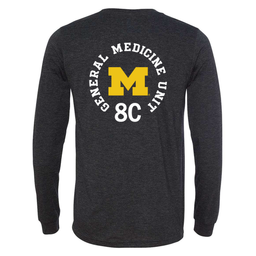 Mens/Unisex Bella Canvas Soft Fitted Triblend Long Sleeve Tee -- Charcoal Black Triblend