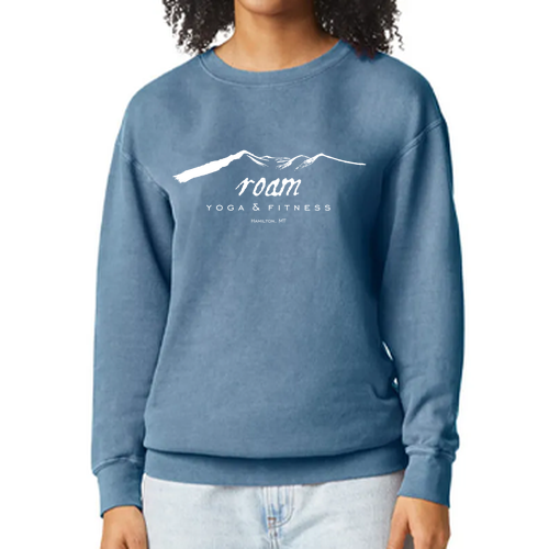 Comfort Colors Lightweight Adult Ringspun Crewneck Sweatshirt -- Blue Jean