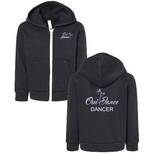 Bella+ Canvas Toddler Full-Zip Hooded Sweatshirt -- Black