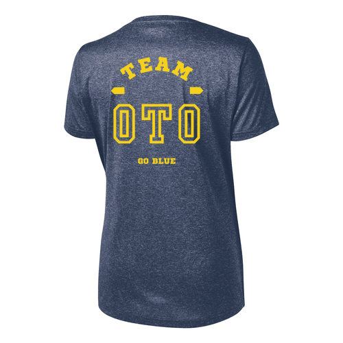Ladies Sport Tek Heather Contender Scoop Neck Tee -- True Navy Heather
