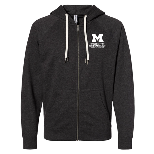Mens/Unisex Independent Trading Icon Lightweight Terry Full-Zip Sweatshirt -- Charcoal Heather