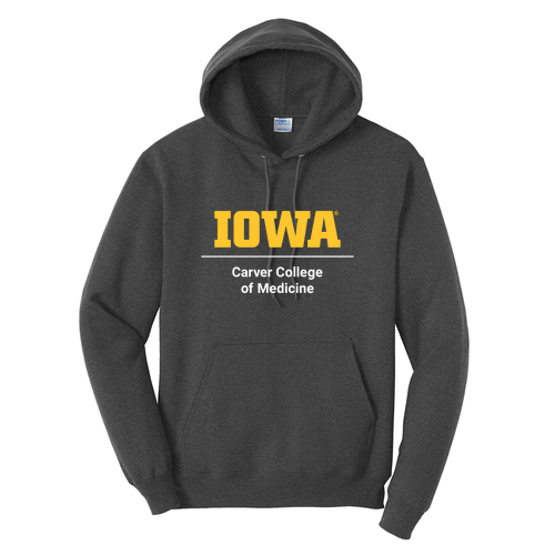 Printed CCOM Logo Port and Company Core Fleece Pullover Hooded Sweatshirt -- Dark Heather Grey