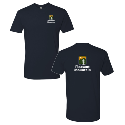 Pleasant Mountain Logo 2 Full color -- Short Sleeve Midnight Navy