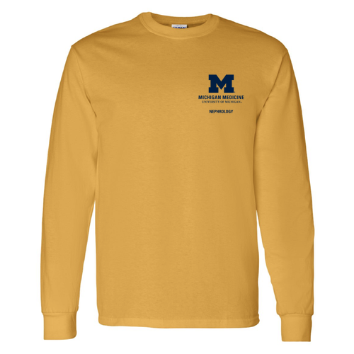 Mens/Unisex Gildan Heavy Cotton Long sleeve Basic T-Shirt -- Gold