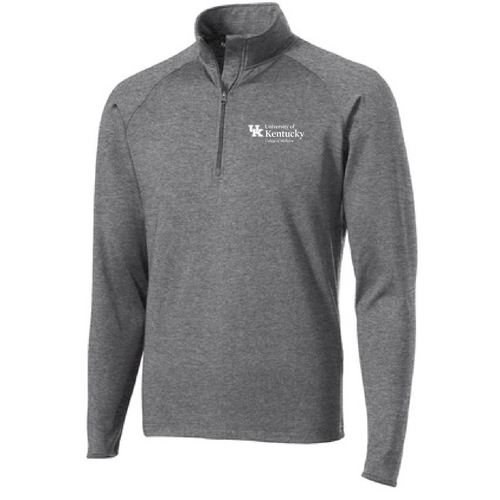 Sport Tek Sport Wick Stretch Half Zip Pullover -- Charcoal Grey Heather