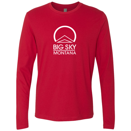 Unisex Next Level Apparel Premium Fitted Long Sleeve Crew -- Red Front Print