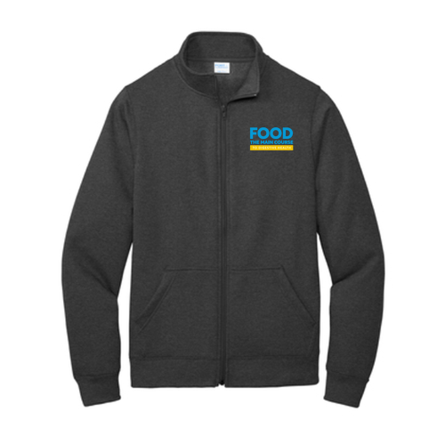 Port and Company Core Fleece Cadet Full-Zip Sweatshirt -- Dark Heather Grey