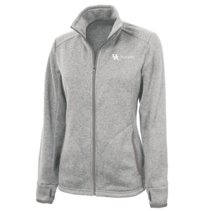 Ladies Charles River Ladies Heathered Fleece Jacket -- Light Grey Heather