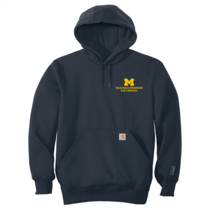 Men/Unisex Carhartt Rain Defender Paxton Heavyweight Hooded Sweatshirt -- New Navy, Fleet Services, $78