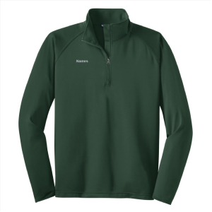 Men/Unisex Sport Tek Sport Wick Stretch Half Zip Pullover -- Forest Green