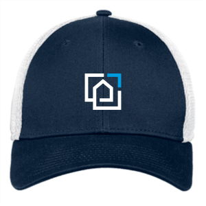 Men/Unisex New Era Stretch Mesh Hat -- Deep Navy / White -- Logo Only